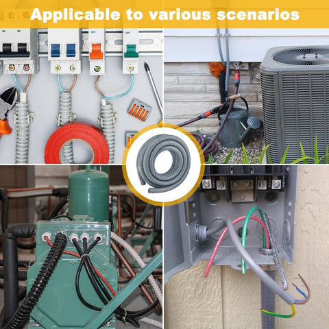 Pumps and HVAC wiring routed through Wocloer conduit in rugged environments.