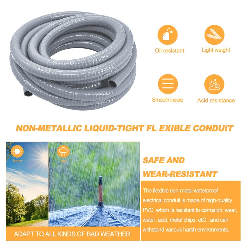 Flexible conduit bent to fit tight spaces in a workshop.