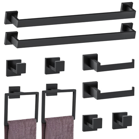 Woekme bathroom hardware set collection in matte black for a cohesive look.