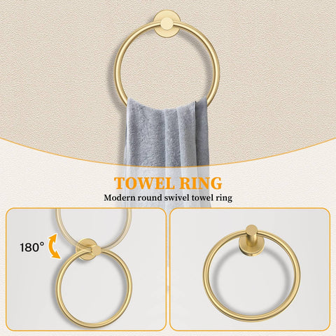Woekme brushed gold toilet paper holder adds stylish storage and rust resistance.