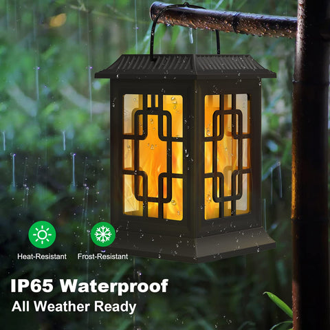 Woenergy outdoor hanging solar lights in a 2-pack ready for garden setup