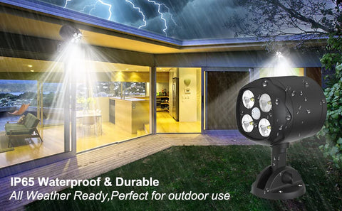 Woenergy ip65-weatherproof outdoor light stands up to rain and dust.