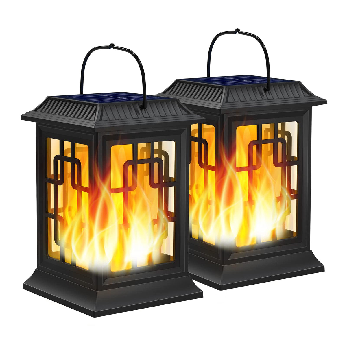 Woenergy solar lantern hanging outdoors with weatherproof design for year-round use