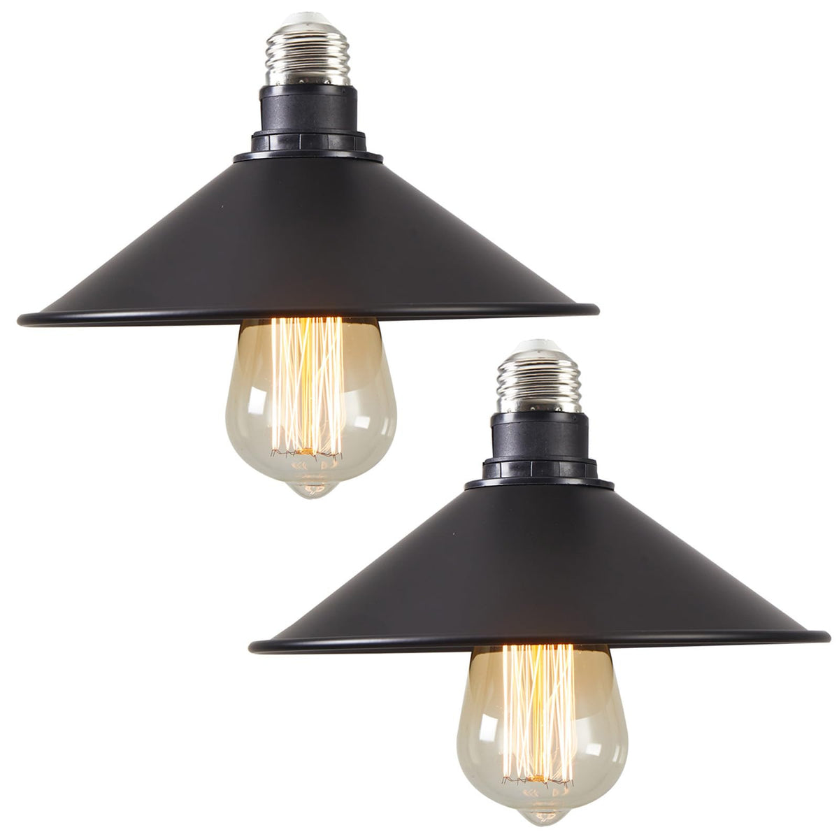 WOERFU 2-pack industrial ceiling light with matte black finish for entryways and modern spaces