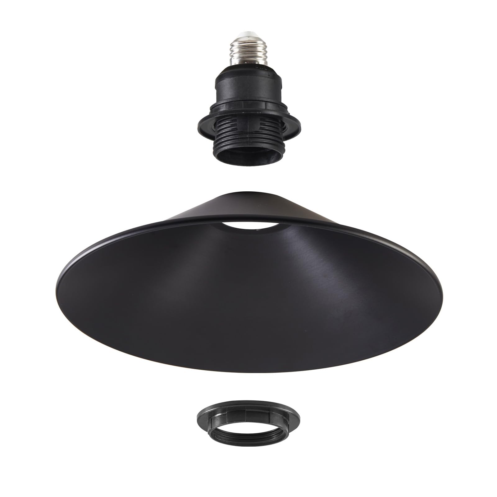 WOERFU E26-to-E26 screw-in base lampshade enables quick, tool-free installation