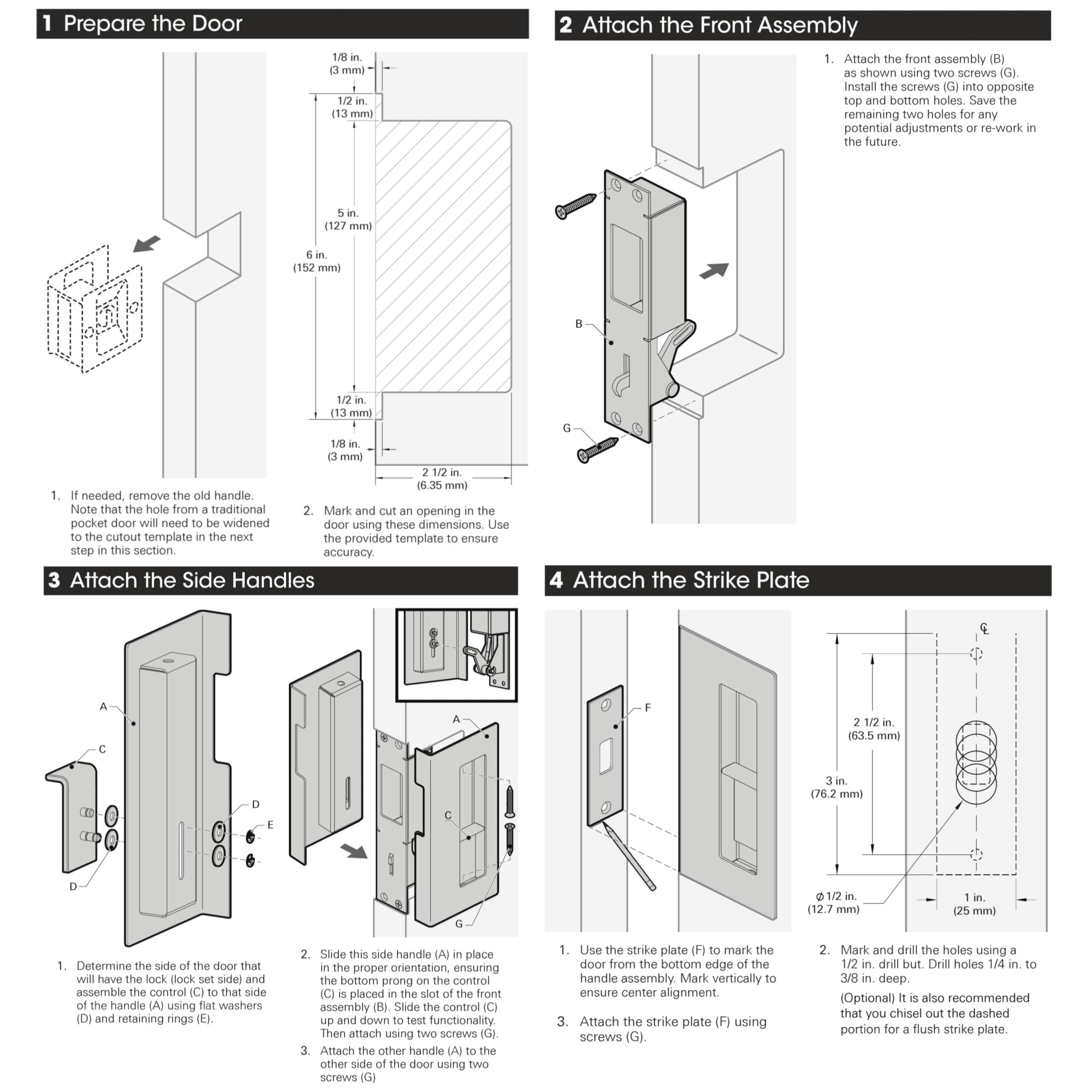 WOFADA mortise installation ready for 1-3/8 inch doors