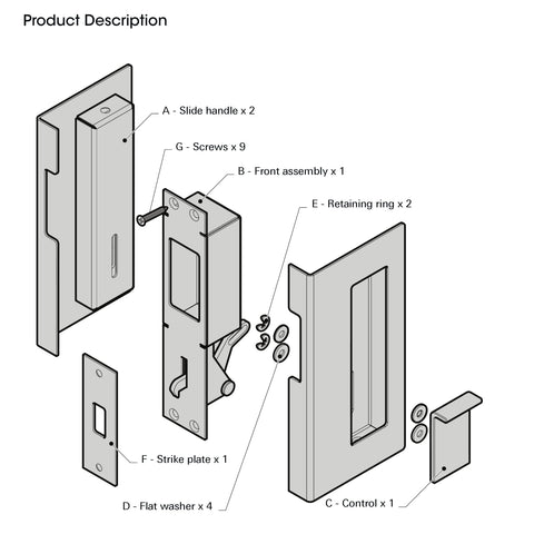 WOFADA hardware kit with screws for quick, hassle-free installation