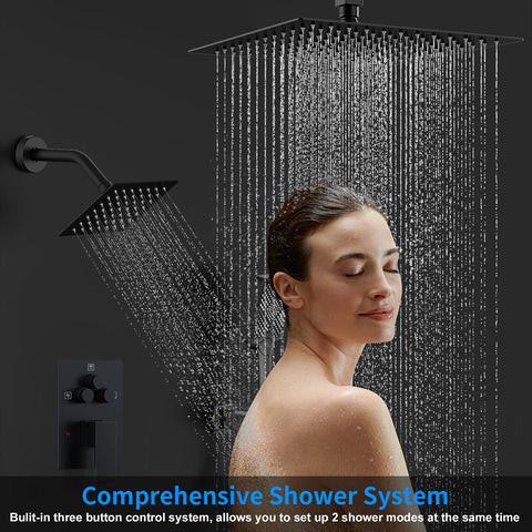 Woindo dual-head system in matte black delivers versatile spray options.