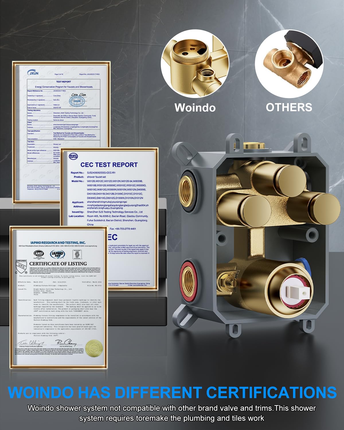 Woindo pressure balance valve cartridge keeps water temperature steady
