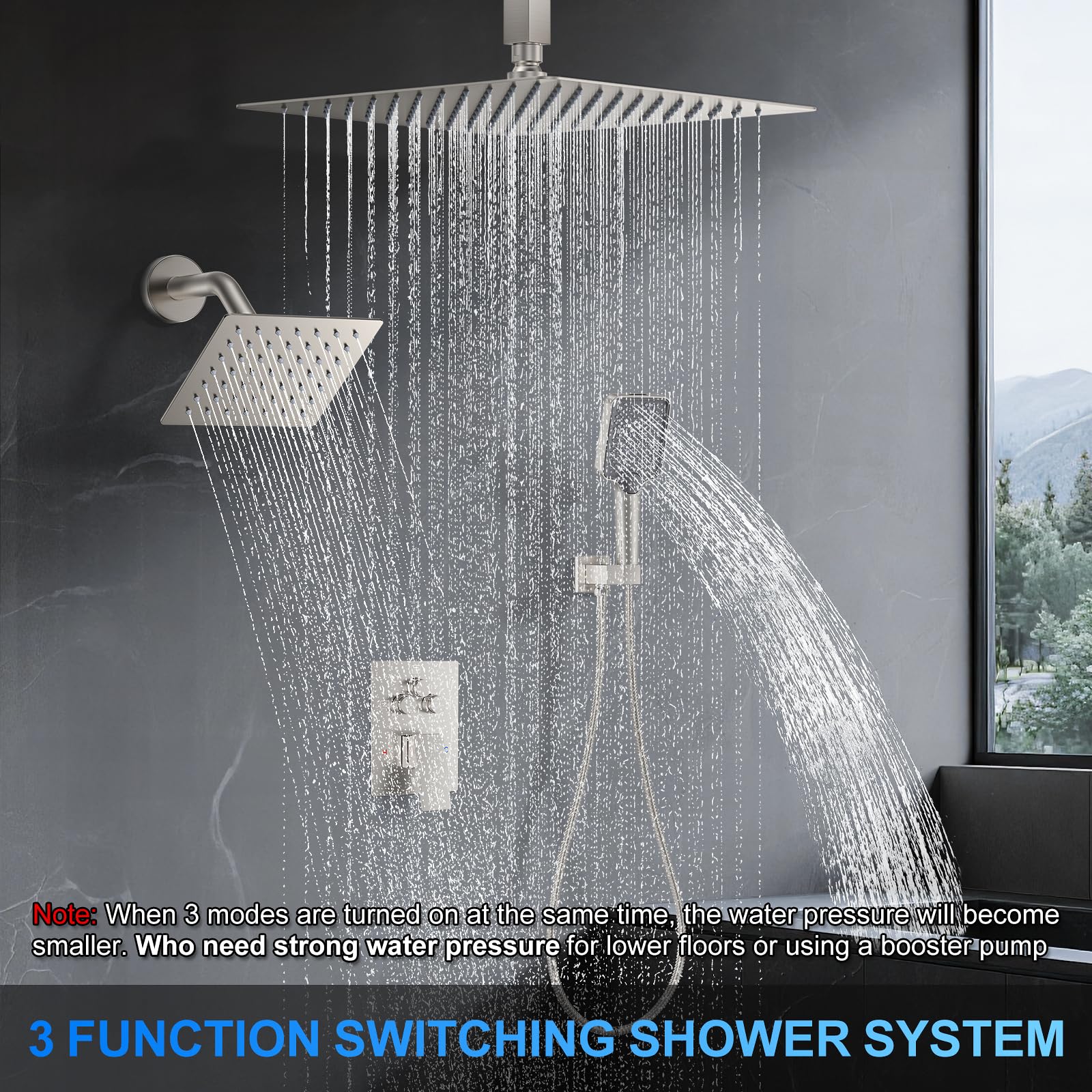 Woindo 6in side head adds targeted massage-like jets for a soothing rinse.