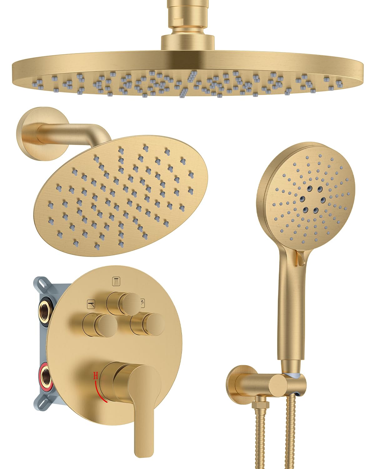 Woindo ceiling-mount 10in rain head delivers immersive rainfall for a spa like shower