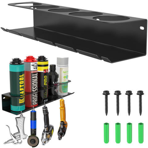 woiron Pneumatic Tool Holder mounted on wall for organized garage workspace.
