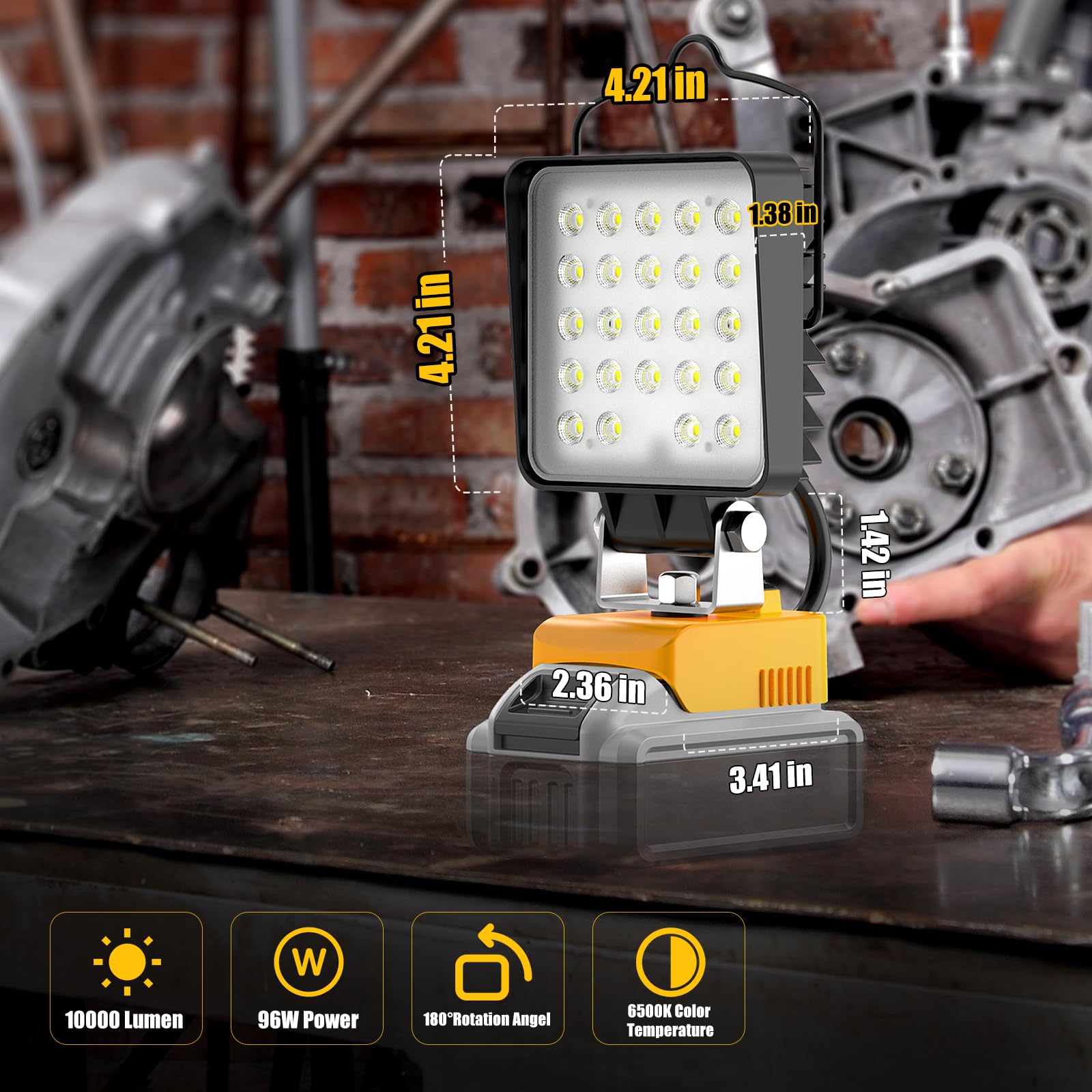 Wokelux IPX4 waterproof work light suitable for wet weather work.