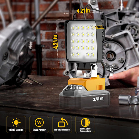 Wokelux IPX4 waterproof work light suitable for wet weather work.