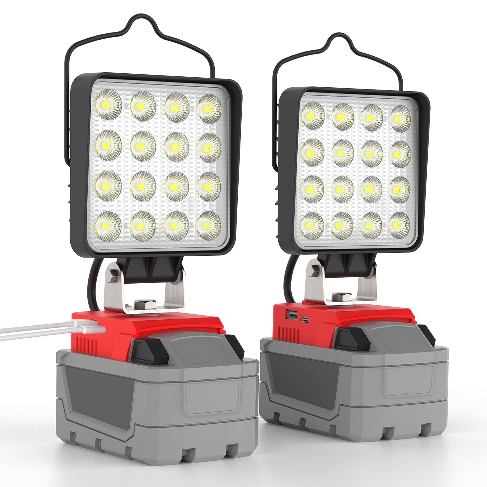 Wokelux LED work light shows Milwaukee M18 compatibility for on-site power.