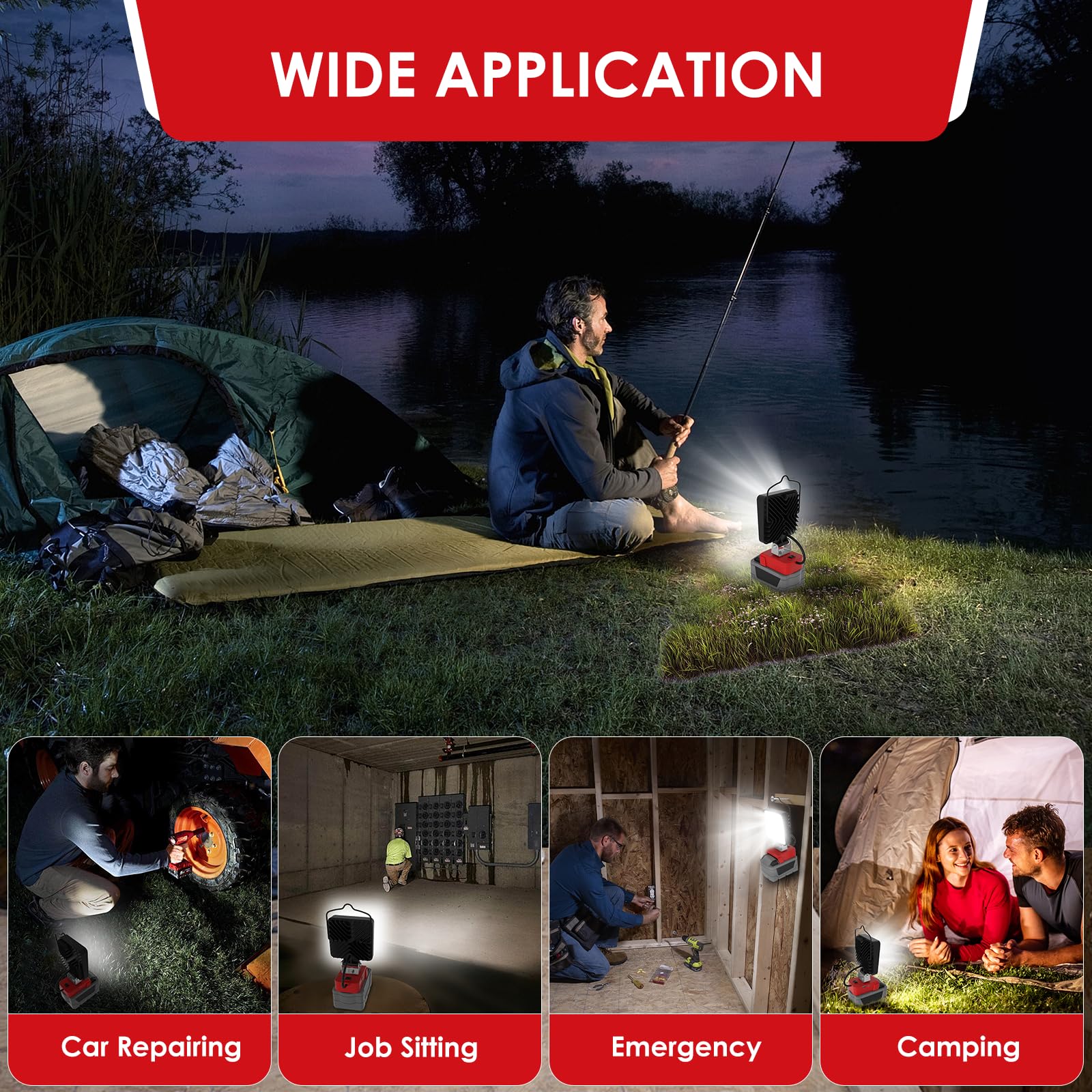 Wokelux light suitable for camping and outdoor repairs.