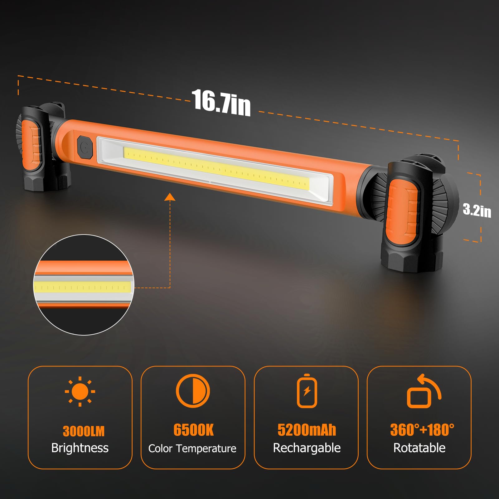 Wokelux Mechanic Light hidden swivel hooks offer flexible hanging options