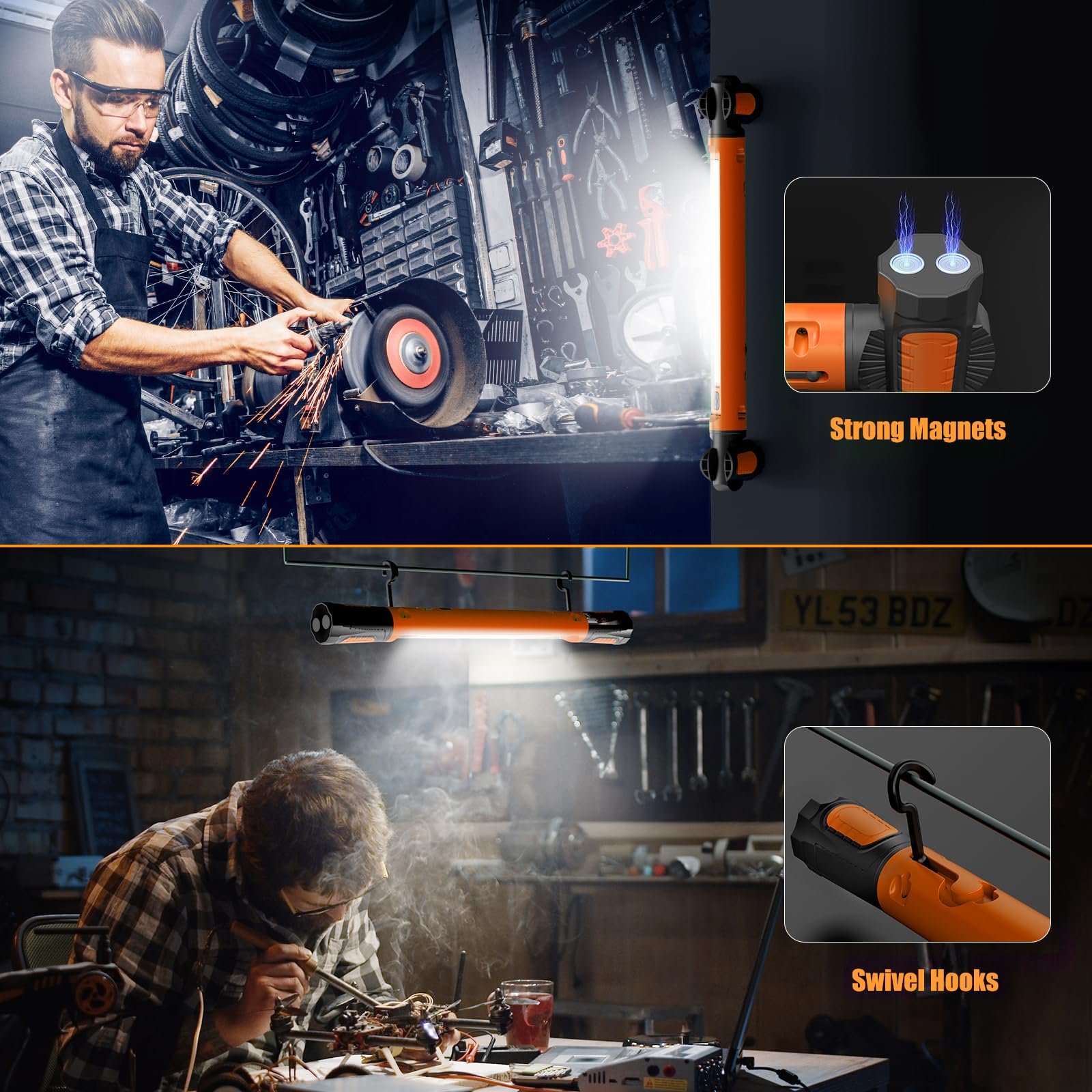 Wokelux Mechanic Light IPX4-rated housing stands up to workshop conditions