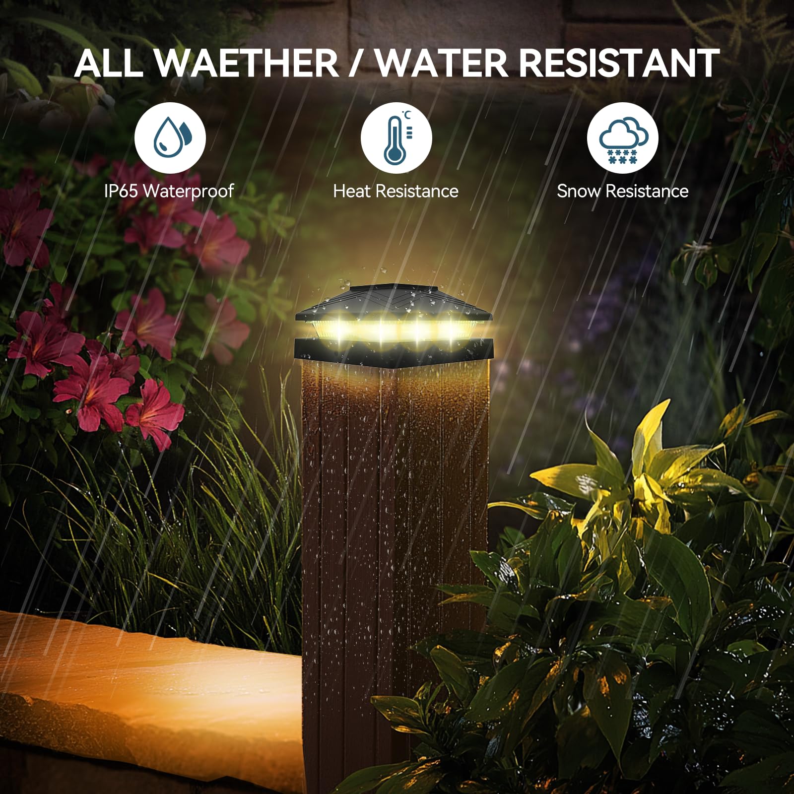 Wokelux post-cap light installs easily on 4x4 vinyl posts with included screws
