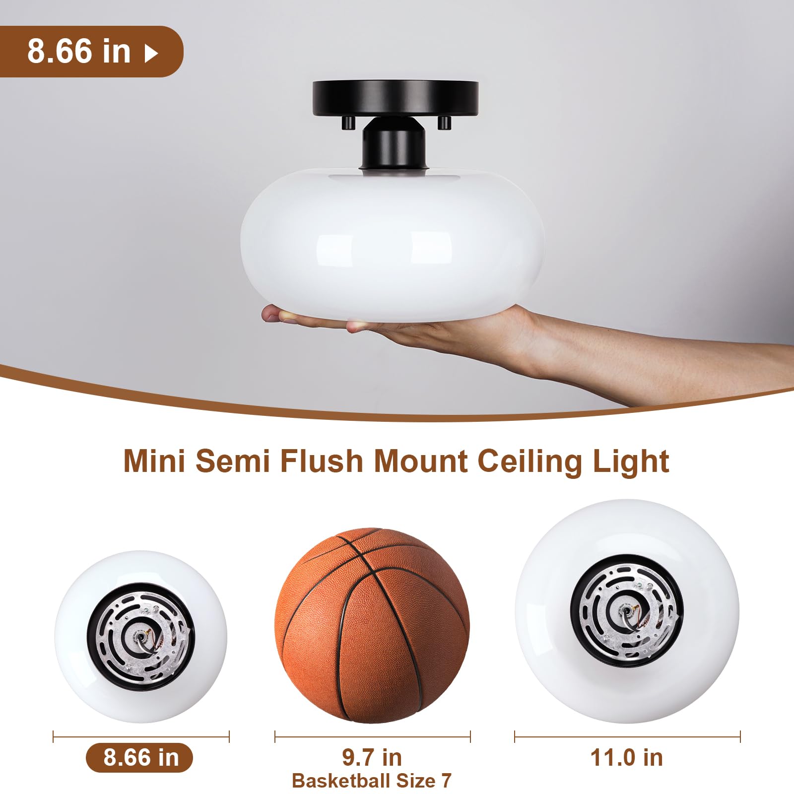 WOKNOS E26 bulb compatibility supports LED, halogen, CFL for flexible brightness.