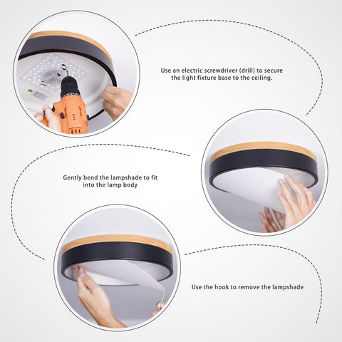 WOKNOS simple installation guide supports quick ceiling mounting