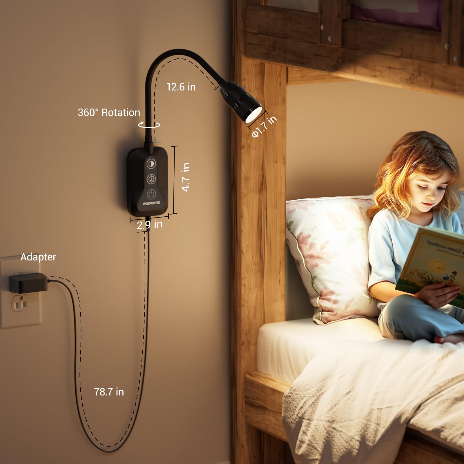 WOKWOYIO gift-ready lamp suitable for bedrooms and dorms