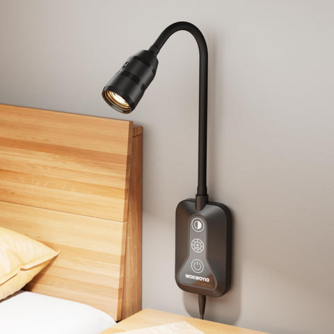 WOKWOYIO wall mounted reading light with hand sweep sensor for easy control
