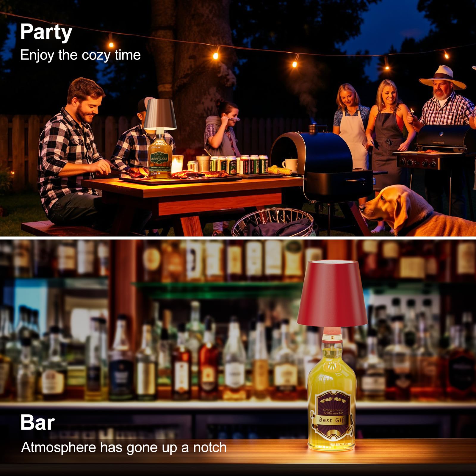 WOKWOYIO stylish lamp fits any bottle and elevates dining or bar spaces.