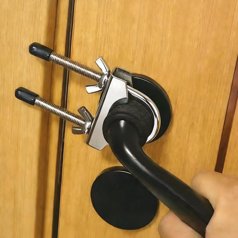 WOLAIYE portable door security lock overview showing compact design for quick setup.