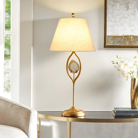 WOLEILEJIN beige linen barrel shade, assembly with harp clip, easy tool-free installation.