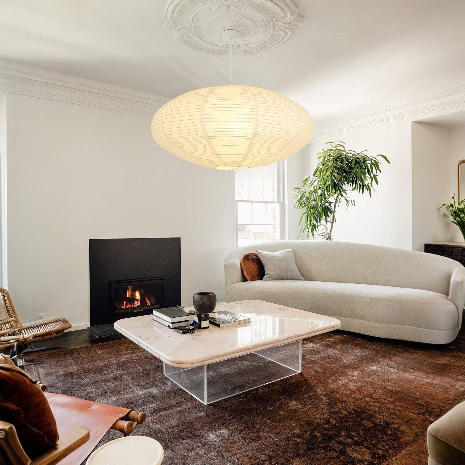 WOLEILEJIN floor lantern on a stand adds warm mood to living rooms