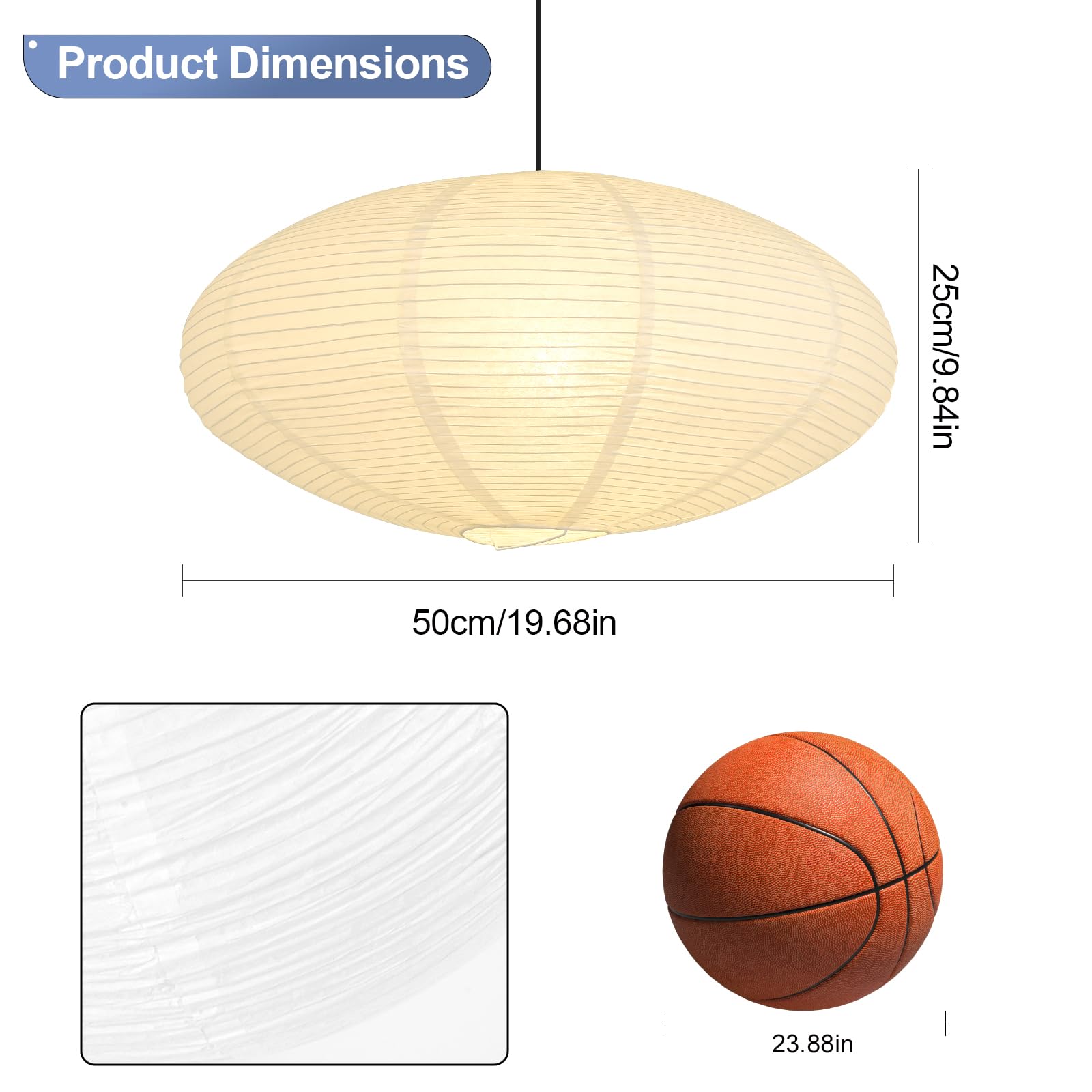 WOLEILEJIN foldable rice-paper shade enables quick setup