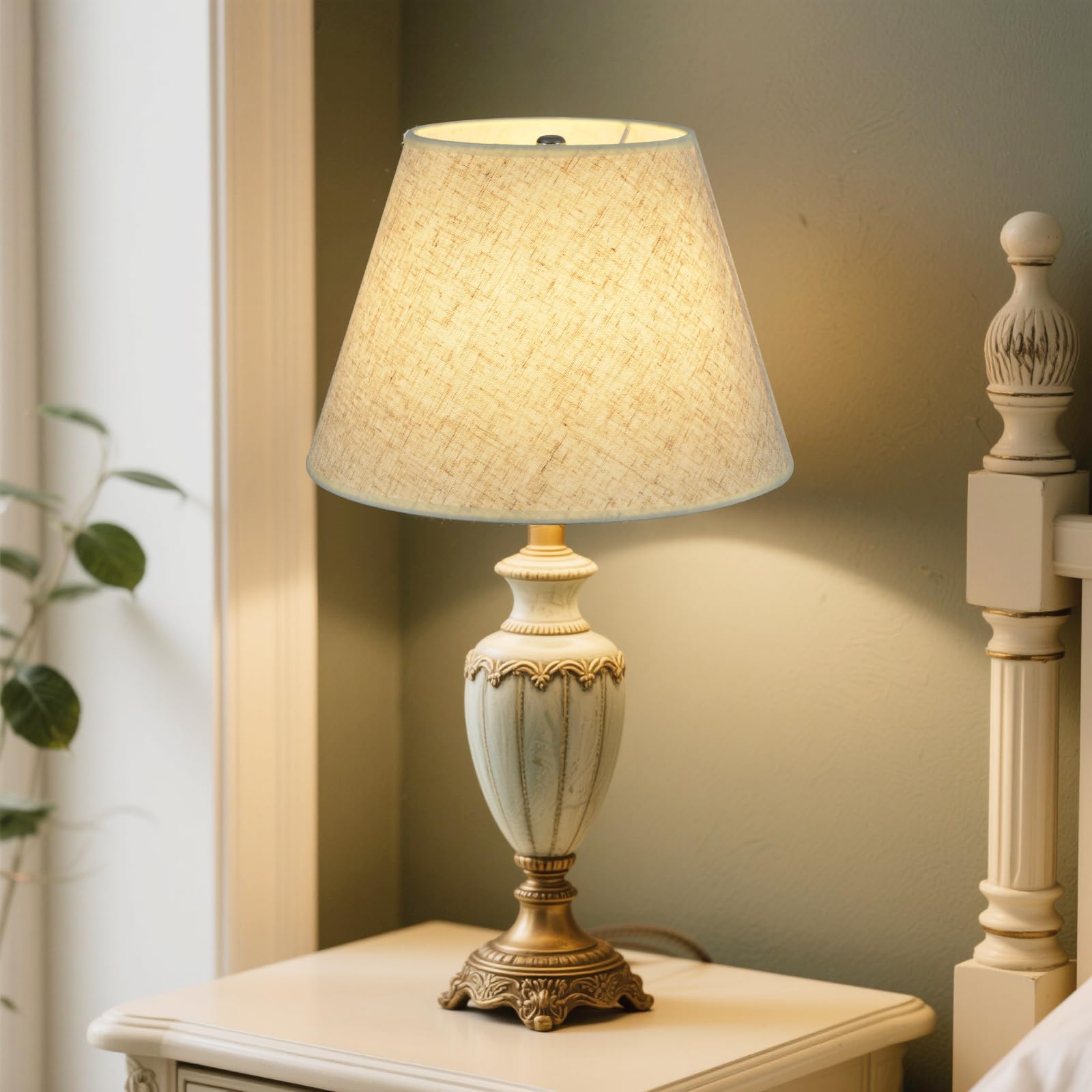 WOLEILEJIN neutral beige shade blends into living room decor for modern style.
