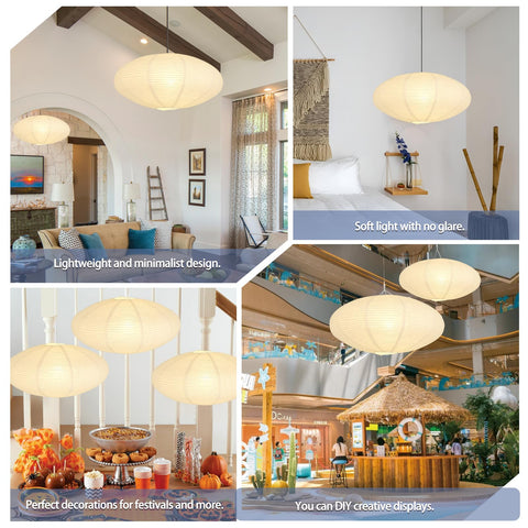 WOLEILEJIN oval lanterns offer ceiling or floor lighting options