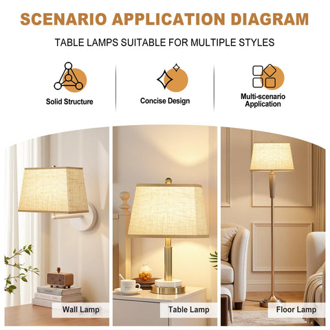 WOLEILEJIN beige linen lampshade closeup emphasizes durable fabric and soft diffusion.