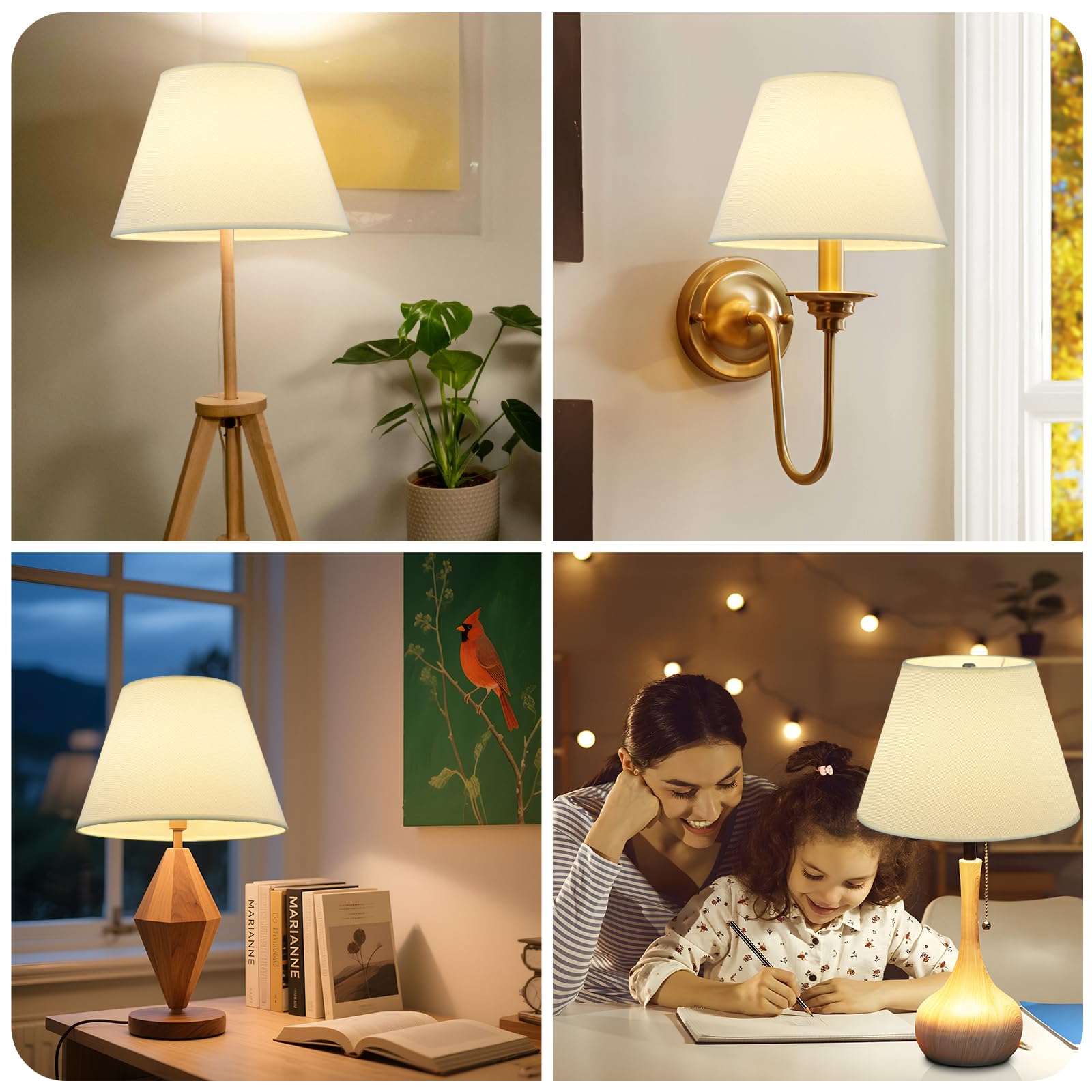 WOLEILEJIN white lamp shade empire silhouette highlights a classic, versatile design