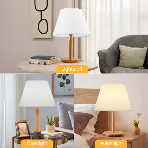 WOLEILEJIN white lamp shade set two, bottom view shows broader base and balanced glow