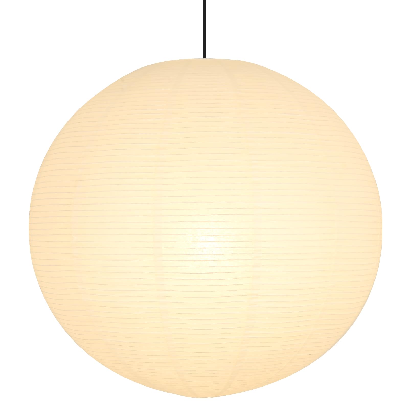 WOLEILEJIN white round paper lantern lampshade front view for cozy living spaces