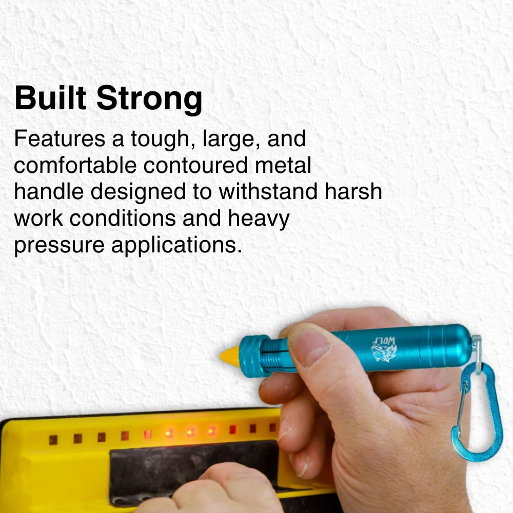 WOLF Rotating end-cap feature shown for smooth operation across surfaces