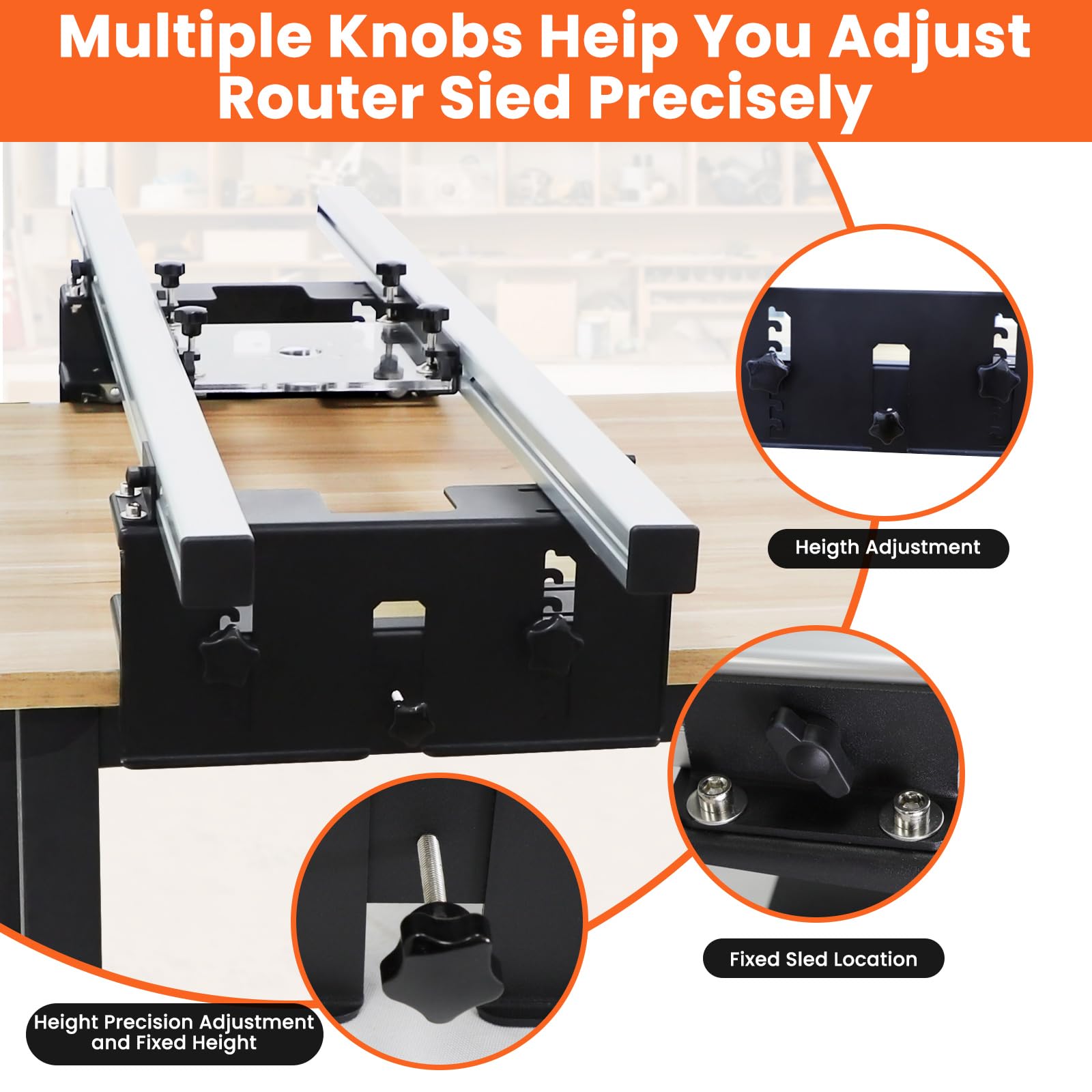 Close-up of WolfPawn aluminum guide rails delivering rigidity and warp resistance