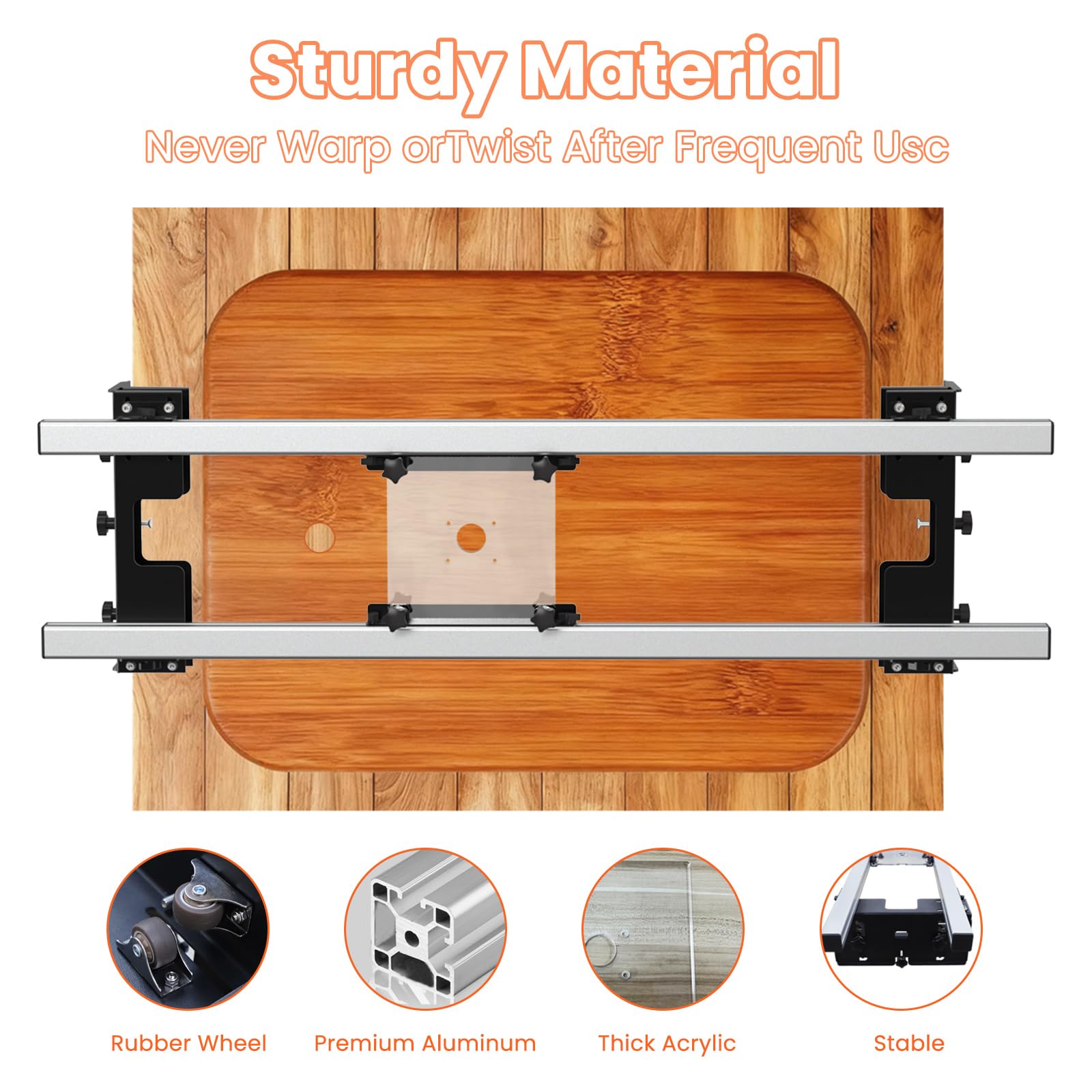 WolfPawn sled with universal router plate for broad compatibility across routers