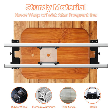WolfPawn sled with universal router plate for broad compatibility across routers