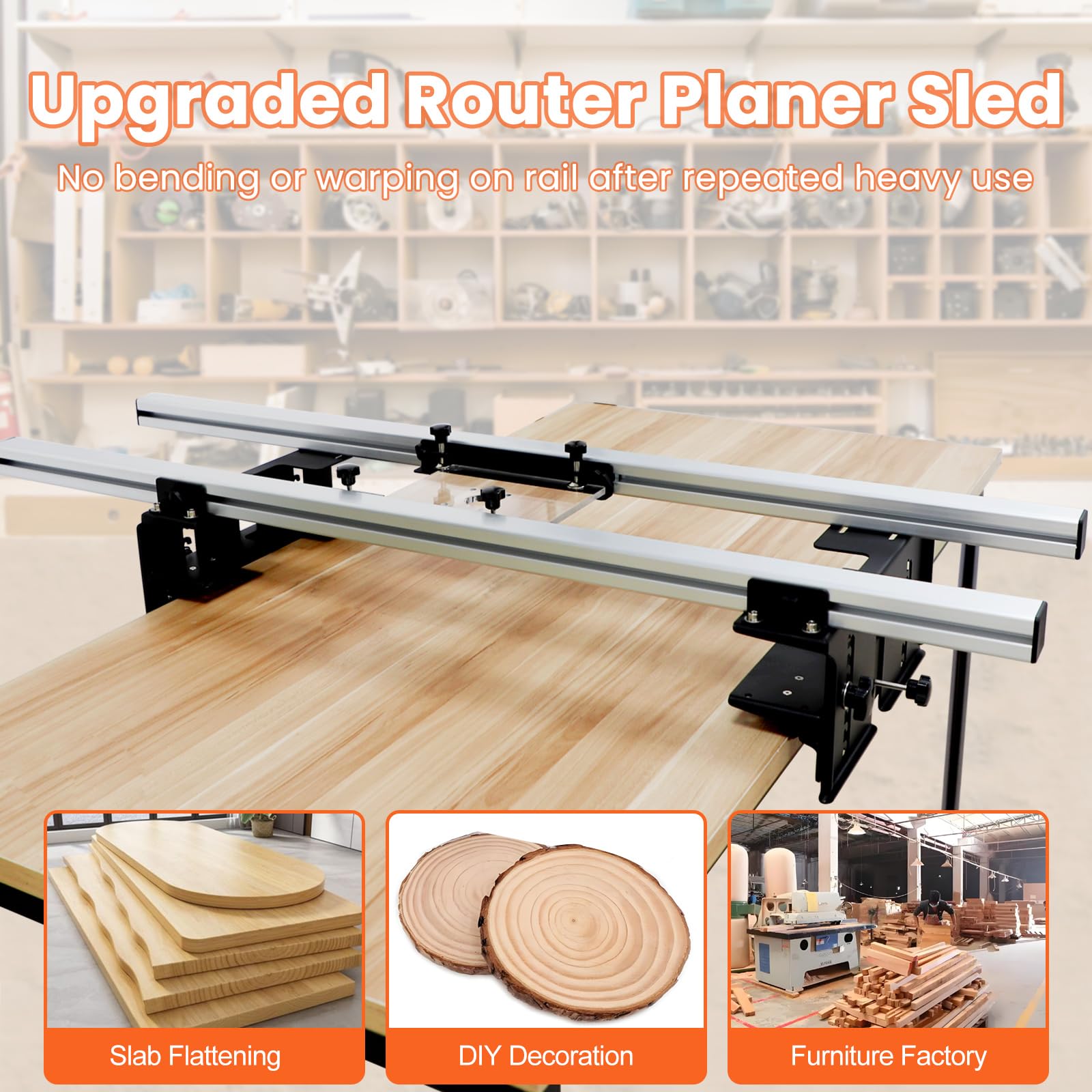 WolfPawn workstation with sled ready for live-edge slab flattening