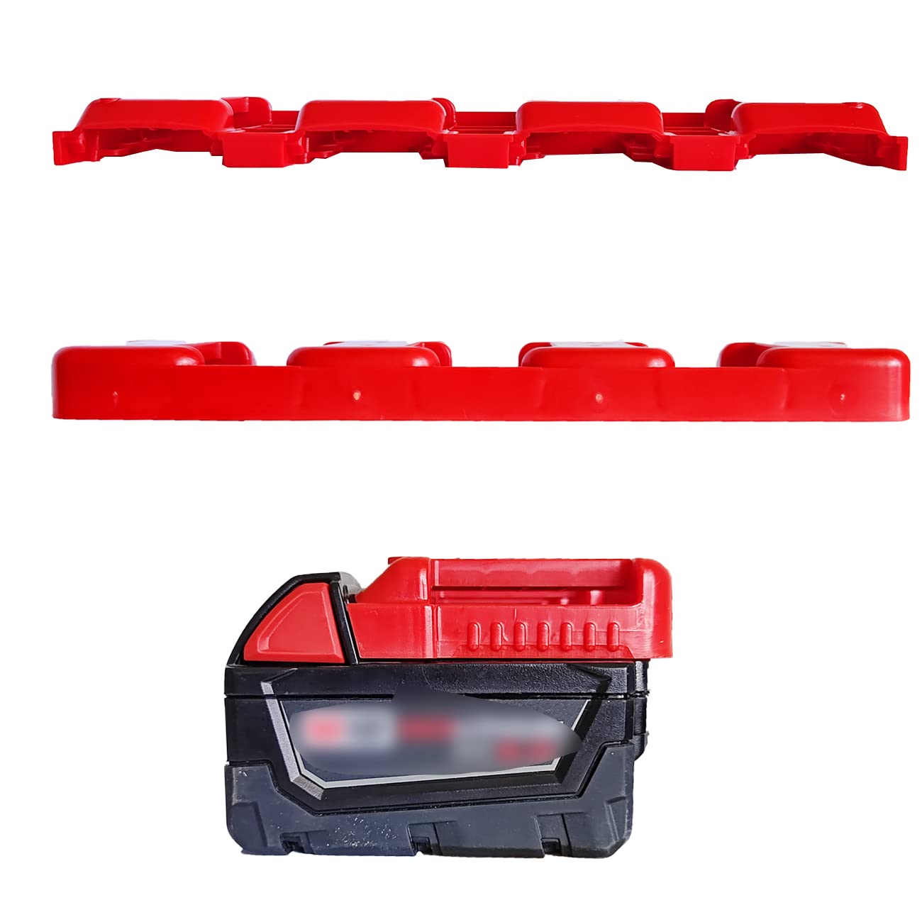WOLGNKI Milwaukee battery organizer mount on shelf, front view
