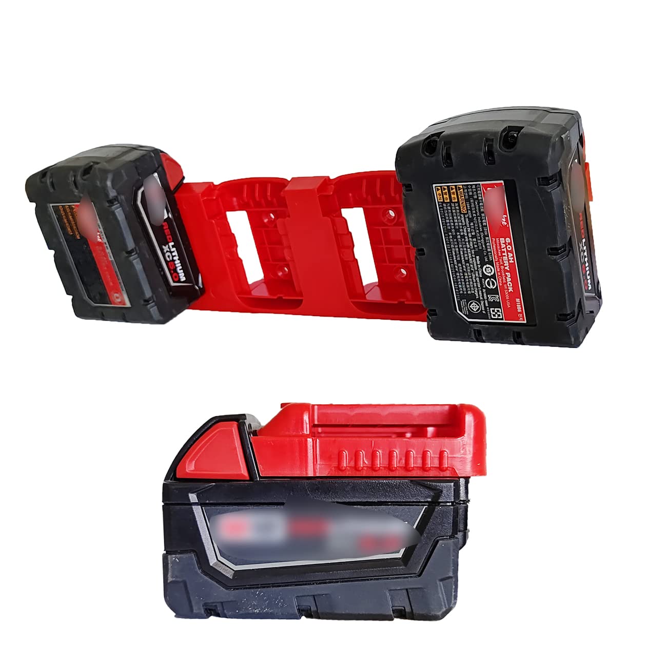 WOLGNKI Milwaukee battery organizer mount side view shows slim profile