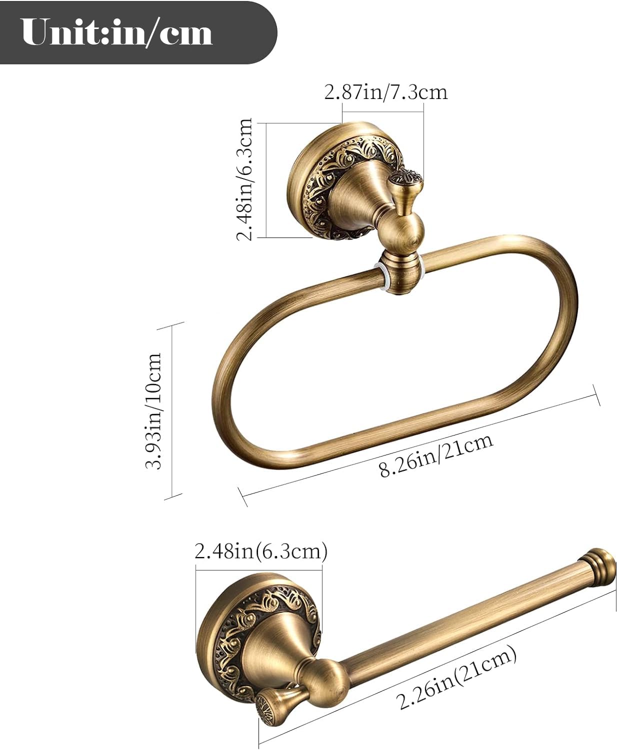 WOLIBEER 180-degree rotation towel ring for flexible placement