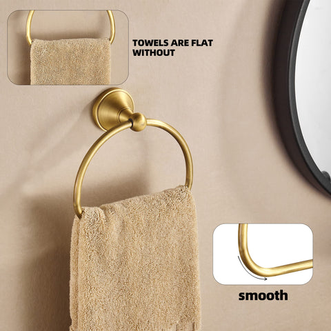 WOLIBEER brass towel ring ideal for kitchen and bathroom organization