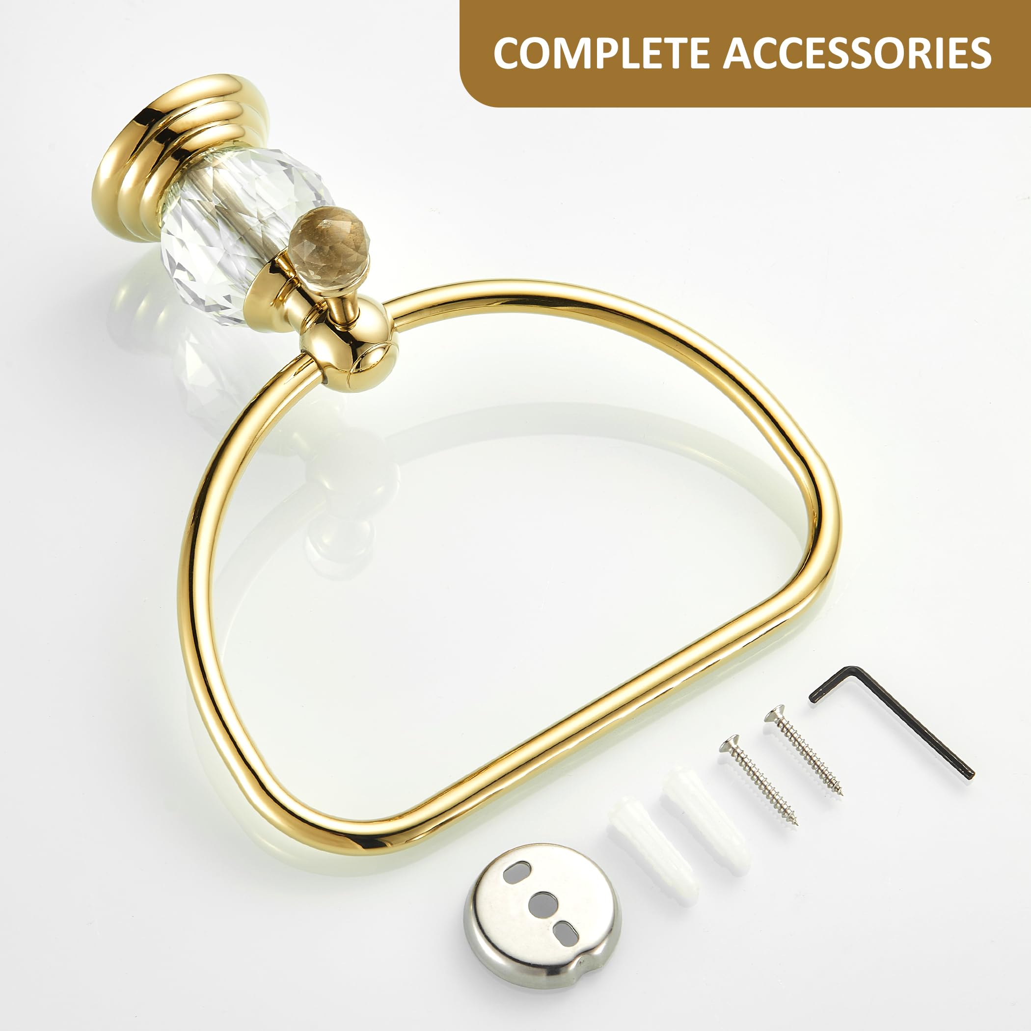 WOLIBEER warm gold finish pairs with modern bathroom fixtures.