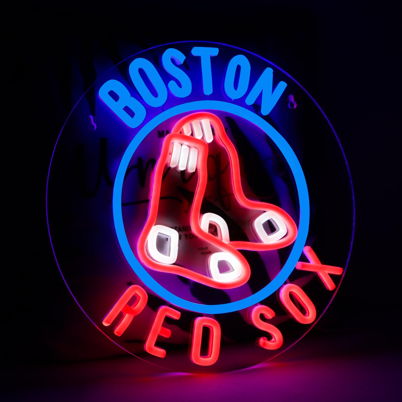 WonderfulLife Red Sox neon sign for mancave adds character and MLB pride to your space.