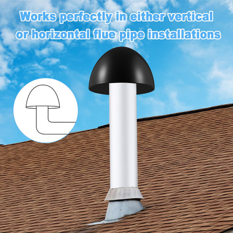 Wonderjune black ASA vent cap suited for HVAC exhaust and intake.